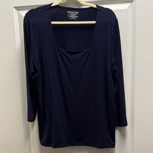 Chico's Deep Blue Long Sleeve Top